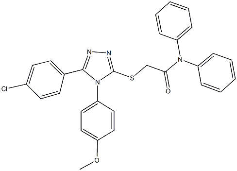 2-{[5-(4-chlorophenyl)-4-(4-methoxyphenyl)-4H-1,2,4-triazol-3-yl]sulfanyl}-N,N-diphenylacetamide,335399-55-8,结构式
