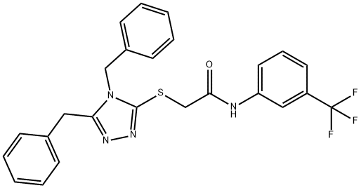 2-[(4,5-dibenzyl-4H-1,2,4-triazol-3-yl)sulfanyl]-N-[3-(trifluoromethyl)phenyl]acetamide,335399-95-6,结构式