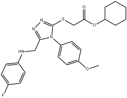 cyclohexyl {[5-[(4-fluoroanilino)methyl]-4-(4-methoxyphenyl)-4H-1,2,4-triazol-3-yl]sulfanyl}acetate,335400-83-4,结构式