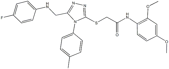 N-(2,4-dimethoxyphenyl)-2-{[5-[(4-fluoroanilino)methyl]-4-(4-methylphenyl)-4H-1,2,4-triazol-3-yl]sulfanyl}acetamide,335400-97-0,结构式