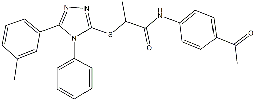 N-(4-acetylphenyl)-2-{[5-(3-methylphenyl)-4-phenyl-4H-1,2,4-triazol-3-yl]sulfanyl}propanamide Struktur