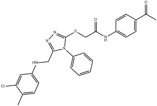N-(4-acetylphenyl)-2-({5-[(3-chloro-4-methylanilino)methyl]-4-phenyl-4H-1,2,4-triazol-3-yl}sulfanyl)acetamide Structure