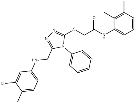 2-({5-[(3-chloro-4-methylanilino)methyl]-4-phenyl-4H-1,2,4-triazol-3-yl}sulfanyl)-N-(2,3-dimethylphenyl)acetamide 结构式