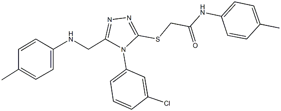 2-{[4-(3-chlorophenyl)-5-(4-toluidinomethyl)-4H-1,2,4-triazol-3-yl]sulfanyl}-N-(4-methylphenyl)acetamide 结构式