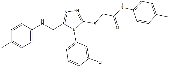 2-{[4-(3-chlorophenyl)-5-(4-toluidinomethyl)-4H-1,2,4-triazol-3-yl]sulfanyl}-N-(4-methylphenyl)acetamide Structure