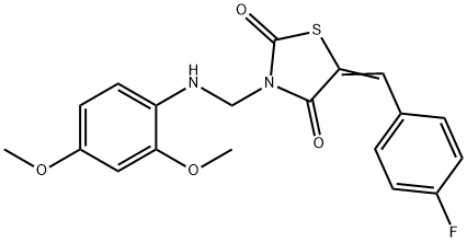 3-[(2,4-dimethoxyanilino)methyl]-5-(4-fluorobenzylidene)-1,3-thiazolidine-2,4-dione Structure