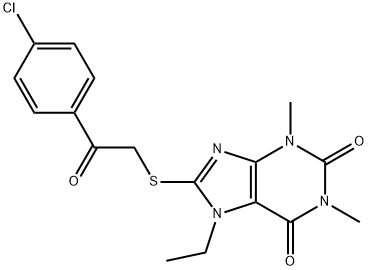 8-{[2-(4-chlorophenyl)-2-oxoethyl]sulfanyl}-7-ethyl-1,3-dimethyl-3,7-dihydro-1H-purine-2,6-dione|