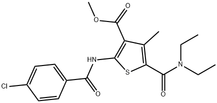 methyl 2-[(4-chlorobenzoyl)amino]-5-[(diethylamino)carbonyl]-4-methyl-3-thiophenecarboxylate,335406-04-7,结构式