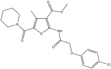 335408-18-9 methyl 2-{[(4-chlorophenoxy)acetyl]amino}-4-methyl-5-(1-piperidinylcarbonyl)-3-thiophenecarboxylate