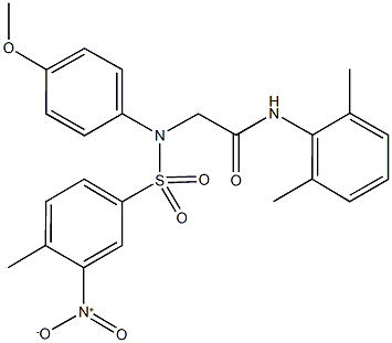 N-(2,6-dimethylphenyl)-2-[({3-nitro-4-methylphenyl}sulfonyl)-4-methoxyanilino]acetamide Structure