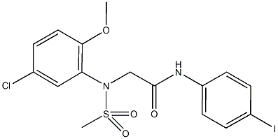 2-[5-chloro-2-methoxy(methylsulfonyl)anilino]-N-(4-iodophenyl)acetamide,335416-49-4,结构式
