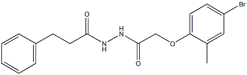 2-(4-bromo-2-methylphenoxy)-N'-(3-phenylpropanoyl)acetohydrazide Structure