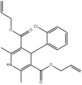 diallyl 4-(2-chlorophenyl)-2,6-dimethyl-1,4-dihydro-3,5-pyridinedicarboxylate 化学構造式