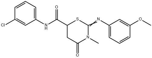 N-(3-chlorophenyl)-2-[(3-methoxyphenyl)imino]-3-methyl-4-oxo-1,3-thiazinane-6-carboxamide Structure