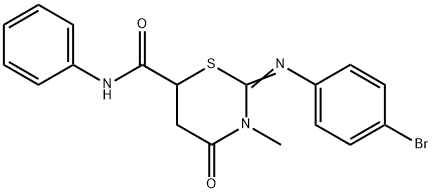 2-[(4-bromophenyl)imino]-3-methyl-4-oxo-N-phenyl-1,3-thiazinane-6-carboxamide|