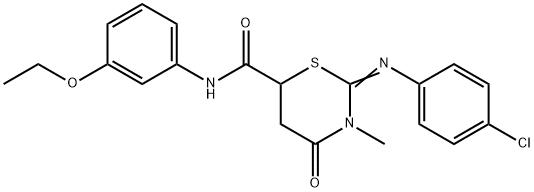 2-[(4-chlorophenyl)imino]-N-(3-ethoxyphenyl)-3-methyl-4-oxo-1,3-thiazinane-6-carboxamide,335419-76-6,结构式