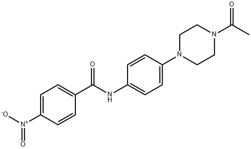 N-[4-(4-acetylpiperazin-1-yl)phenyl]-4-nitrobenzamide 化学構造式