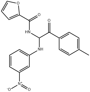 N-[1-{3-nitroanilino}-2-(4-methylphenyl)-2-oxoethyl]-2-furamide 化学構造式