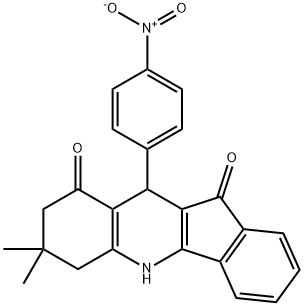 10-{4-nitrophenyl}-7,7-dimethyl-6,7,8,10-tetrahydro-5H-indeno[1,2-b]quinoline-9,11-dione,3357-23-1,结构式