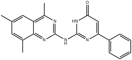 6-phenyl-2-[(4,6,8-trimethyl-2-quinazolinyl)amino]-4-pyrimidinol 化学構造式