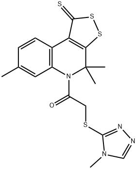 4,4,7-trimethyl-5-{[(4-methyl-4H-1,2,4-triazol-3-yl)sulfanyl]acetyl}-4,5-dihydro-1H-[1,2]dithiolo[3,4-c]quinoline-1-thione|