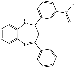 2-{3-nitrophenyl}-4-phenyl-2,3-dihydro-1H-1,5-benzodiazepine Structure