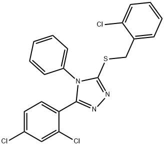 2-chlorobenzyl 5-(2,4-dichlorophenyl)-4-phenyl-4H-1,2,4-triazol-3-yl sulfide 结构式