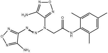 2-[1,3-bis(4-amino-1,2,5-oxadiazol-3-yl)-2-triazenyl]-N-mesitylacetamide Struktur