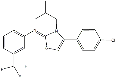 N-(4-(4-chlorophenyl)-3-isobutyl-1,3-thiazol-2(3H)-ylidene)-N-[3-(trifluoromethyl)phenyl]amine Structure