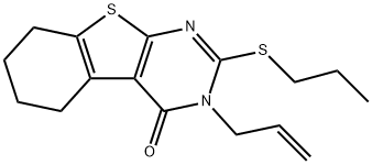 3-allyl-2-(propylsulfanyl)-5,6,7,8-tetrahydro[1]benzothieno[2,3-d]pyrimidin-4(3H)-one Structure