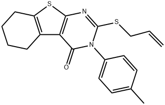 2-(allylsulfanyl)-3-(4-methylphenyl)-5,6,7,8-tetrahydro[1]benzothieno[2,3-d]pyrimidin-4(3H)-one Structure