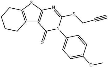 3-(4-methoxyphenyl)-2-(2-propynylsulfanyl)-5,6,7,8-tetrahydro[1]benzothieno[2,3-d]pyrimidin-4(3H)-one 化学構造式