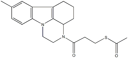 S-[3-(8-methyl-1,2,3a,4,5,6-hexahydro-3H-pyrazino[3,2,1-jk]carbazol-3-yl)-3-oxopropyl] ethanethioate 结构式