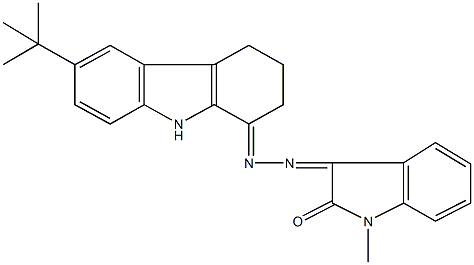 1-methyl-1H-indole-2,3-dione 3-[(6-tert-butyl-2,3,4,9-tetrahydro-1H-carbazol-1-ylidene)hydrazone] Structure