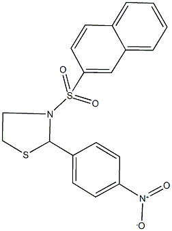 2-{4-nitrophenyl}-3-(2-naphthylsulfonyl)-1,3-thiazolidine 化学構造式