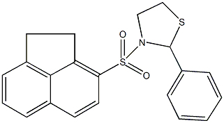 3-(1,2-dihydroacenaphthylen-3-ylsulfonyl)-2-phenyl-1,3-thiazolidine Structure