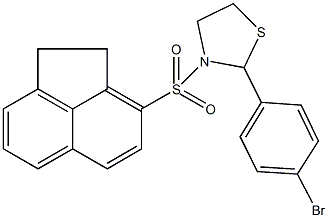 2-(4-bromophenyl)-3-(1,2-dihydroacenaphthylen-3-ylsulfonyl)-1,3-thiazolidine,337353-52-3,结构式