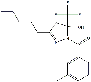 1-[(3-methylphenyl)carbonyl]-3-pentyl-5-(trifluoromethyl)-4,5-dihydro-1H-pyrazol-5-ol|