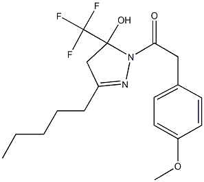 1-{[4-(methyloxy)phenyl]acetyl}-3-pentyl-5-(trifluoromethyl)-4,5-dihydro-1H-pyrazol-5-ol Structure