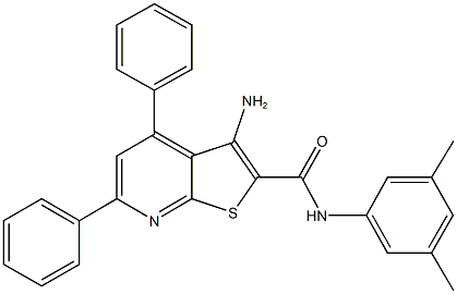 3-amino-N-(3,5-dimethylphenyl)-4,6-diphenylthieno[2,3-b]pyridine-2-carboxamide Structure