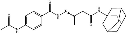 3-{[4-(acetylamino)benzoyl]hydrazono}-N-(1-adamantyl)butanamide 结构式