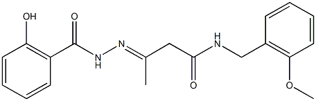 3-[(2-hydroxybenzoyl)hydrazono]-N-(2-methoxybenzyl)butanamide Struktur