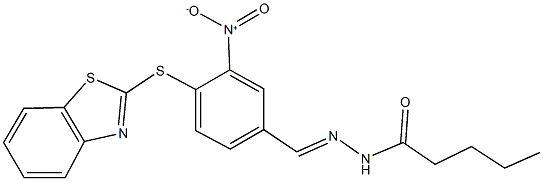 N'-{4-(1,3-benzothiazol-2-ylsulfanyl)-3-nitrobenzylidene}pentanohydrazide 结构式