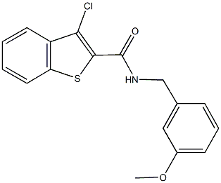 3-chloro-N-(3-methoxybenzyl)-1-benzothiophene-2-carboxamide,337468-93-6,结构式