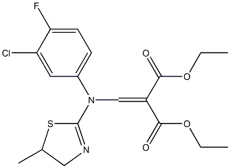diethyl 2-{[3-chloro-4-fluoro(5-methyl-4,5-dihydro-1,3-thiazol-2-yl)anilino]methylene}malonate Struktur