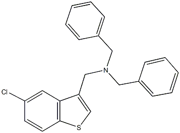 N,N-dibenzyl(5-chloro-1-benzothien-3-yl)methanamine 化学構造式