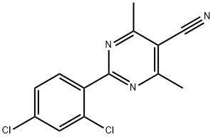 2-(2,4-dichlorophenyl)-4,6-dimethyl-5-pyrimidinecarbonitrile Struktur