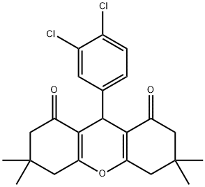 9-(3,4-dichlorophenyl)-3,3,6,6-tetramethyl-3,4,5,6,7,9-hexahydro-1H-xanthene-1,8(2H)-dione Struktur