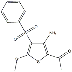 1-[3-amino-5-(methylsulfanyl)-4-(phenylsulfonyl)-2-thienyl]ethanone 结构式