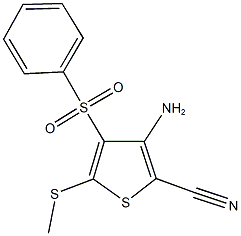 3-amino-5-(methylsulfanyl)-4-(phenylsulfonyl)-2-thiophenecarbonitrile,337470-67-4,结构式